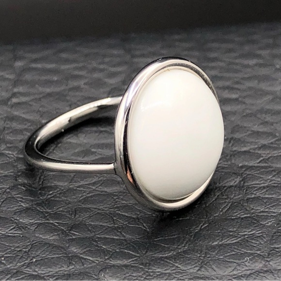 Calvin Klein Jewelry - Calvin Klein Coral Stone & Stainless Steel Loop Dome Ring. (Size 9)(NWT)